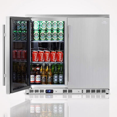 Kings Bottle 36 Inch Outdoor Beverage Refrigerator 2 Door For Home